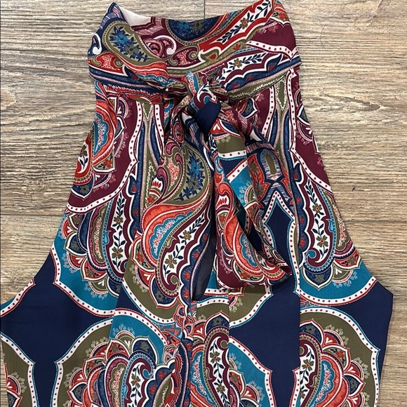 Ramy Brook Women's Paisley 100% Silk Halter Top with Tie Neck - Picture 2 of 9